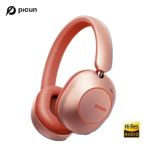 Picun F6 Hydrid Active Noise Cancelling Headphones with ENC 100H Playing Time Hi-Res Audio Deep Bass Foldable Wireless Headphones with Mic for Travel Home Office - Bluetooth