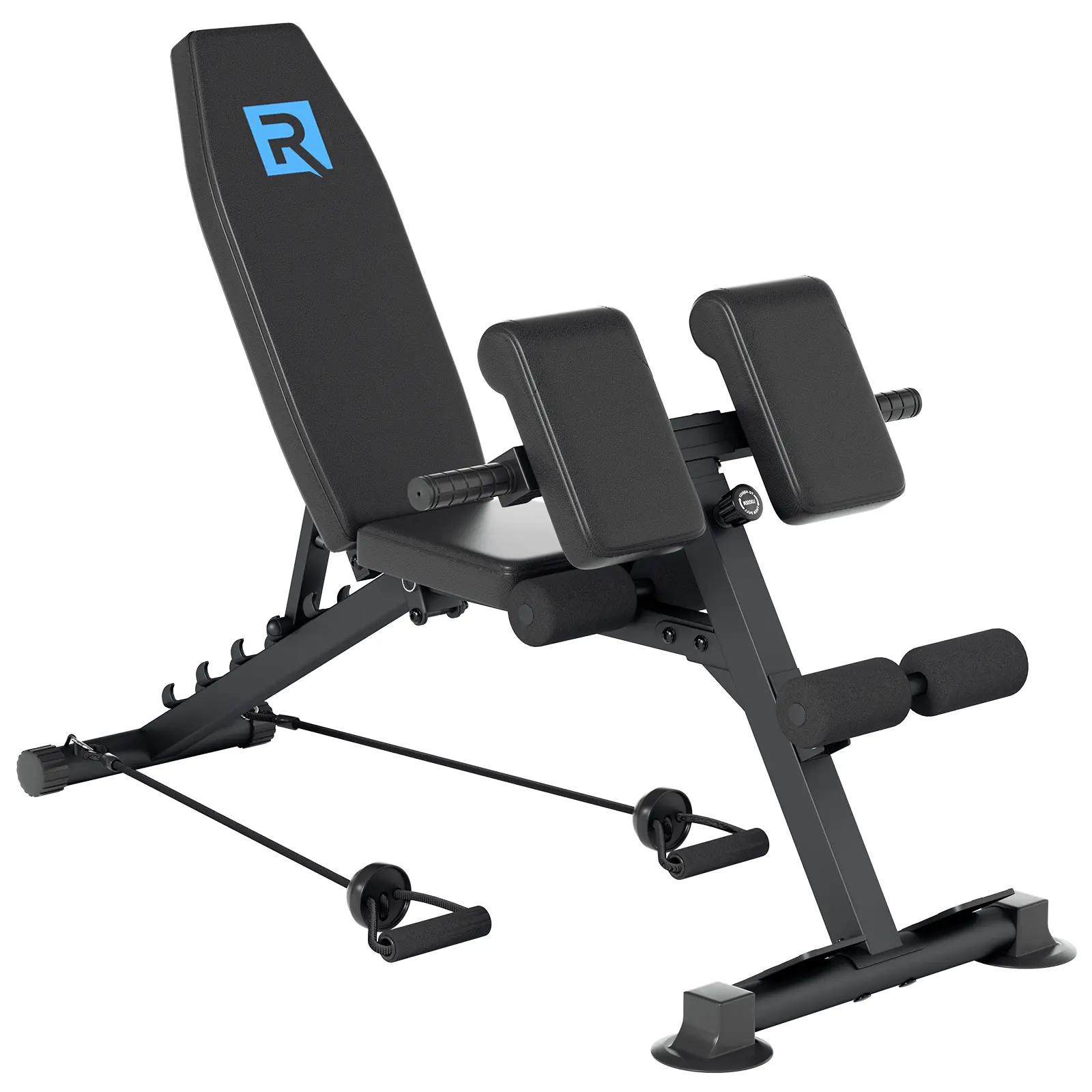 1-in-1 Functional Adjustable Weight Bench - 660 LBS Heavy Duty, Multi-Purpose with Hyper Back Extension, Preacher Pad, Pull Rope, Multi-Angle Incline for Home Gym Full Body Training, Unisex