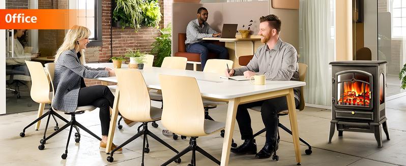 R.W.FLAME 26-inch 3D Infrared Classic 1500W Electric Fireplace Stove, Freestanding Fireplace Heater,Thermostat, Overheating Protection, for Indoor Use heaters electric heater