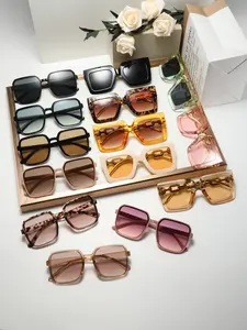 14pcs Women's Oversized Square Plastic Decorative Glasses, Fashion Casual Face-Slimming, Classic Wide Narrow Frame, Halloween Christmas Gift