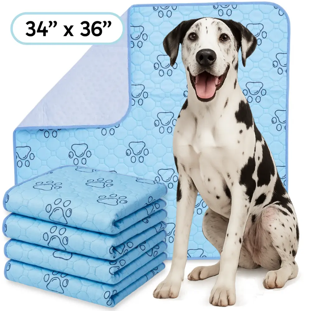 PetsWorld Washable Dog Potty Pads, 4 count, Unscented