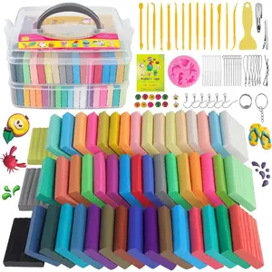 Polymer Clay Kits 50 Colors,Christmas Modeling Clay for  DIY Mold Oven Bake Clay with Storage Box Sculpting Tools and Accessories,for  Adult and Artist Friendly Ideal Gifts