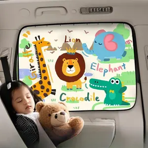 Cartoon Animal Pattern Car Sunshade, Car Window Privacy Curtain, Car Sunshade Suitable for Babies and Infants, Car Interior Accessories, Car Window Sunshades