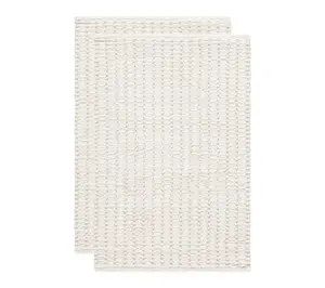 Olivia Textured Hatched 1'-8" X 2'-8" Bathmat (Set of 2)