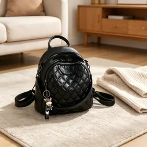 【Women's Backpack】High-quality PU woven mini backpack I-type double-layer zipper closed design, large capacity and portable | Adjustable shoulder straps | Convenient and compact urban style | Suitable for travel, commuting and school use