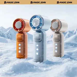 New-MAGIC JOHN Mini Handheld Cooling Fan – 199-Speed Precision Control, Ice-Cooling Function, LED Display, Pocket-Size Portable Fan for Travel, Summer, Concerts & Commuting