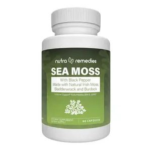 Nutra Remedies Original Sea Moss Capsules with BioPerine – Irish Moss (Chondrus Crispus) Supplement for Mineral, Thyroid, Digestive, Immune & Skin Support