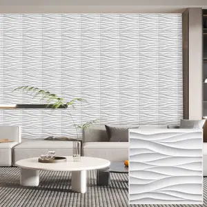 FLOLEOPA 3D Wall Panel, Geometric Design, PVC Waterproof & Fireproof, 11.8 Inches x 11.8 Inches, Roll of Installation Tape Included Modern Home Interior wall panels