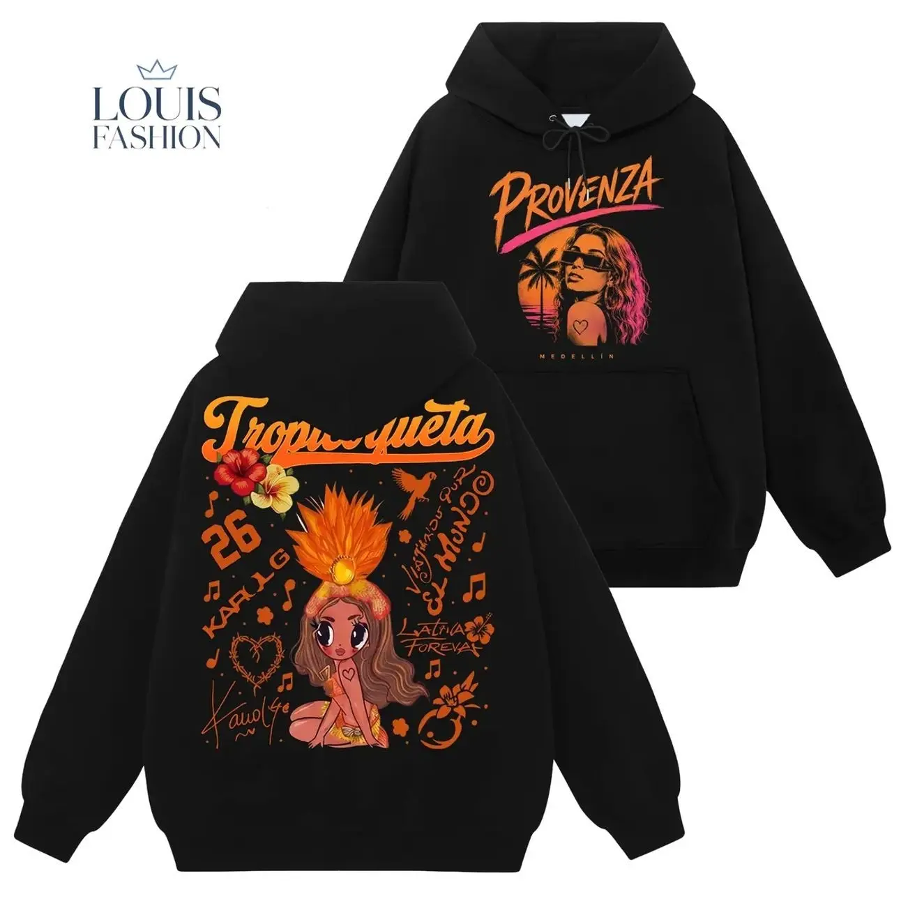 Vintage Tropicoqueta Girl Doll Graphic Hoodie, Latina Forever Shirt Tropitour 2026 Shirt, Graphic Viajando Por El Mundo Tee Concert Merch, Cute Summer Tropical Festival Girl T-Shirt Gift