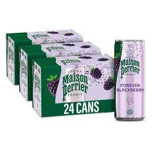 Maison Perrier Forever Blackberry Sparkling Water Beverage, Blackberry Flavor, 11.15 Fl Oz Cans, 8 Count per Pack, 3-Pack Bundle