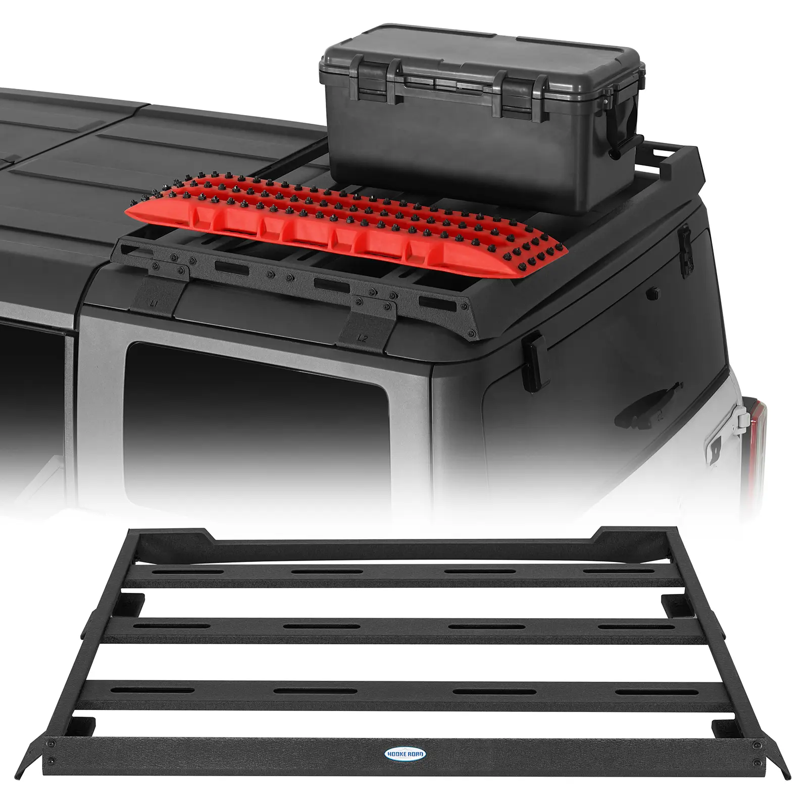 Hooke Road Half Car Roof Rack, Vehicle Accessories for 6th Gen 2021-2026 Ford Bronco 4-Door Hardtop Hooke Road Half Car Roof Rack, Vehicle Accessories for 6th Gen 2021-2026 Ford Bronco 4-Door Hardtop