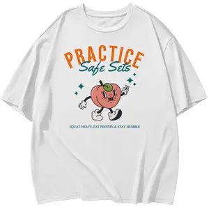 Vintage Pump Cover Gym Shirt - Oversized Fitness Workout Tee, Gildan 5000 Graphic Peach Pump Design t0121