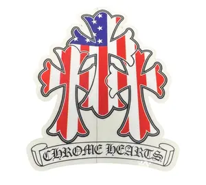 Chrome Hearts USA 3-Cross Graphic Decal Sticker - Red, White, Blue - DIY Scrapbooking & Stamping Accessory