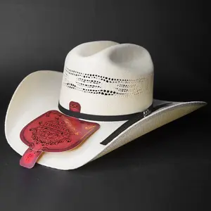 Tombstone Bangora Roper Style Straw 10x Cowboy Hat Sombrero - Breathable Cowboy Hat, Casual Everyday Wear