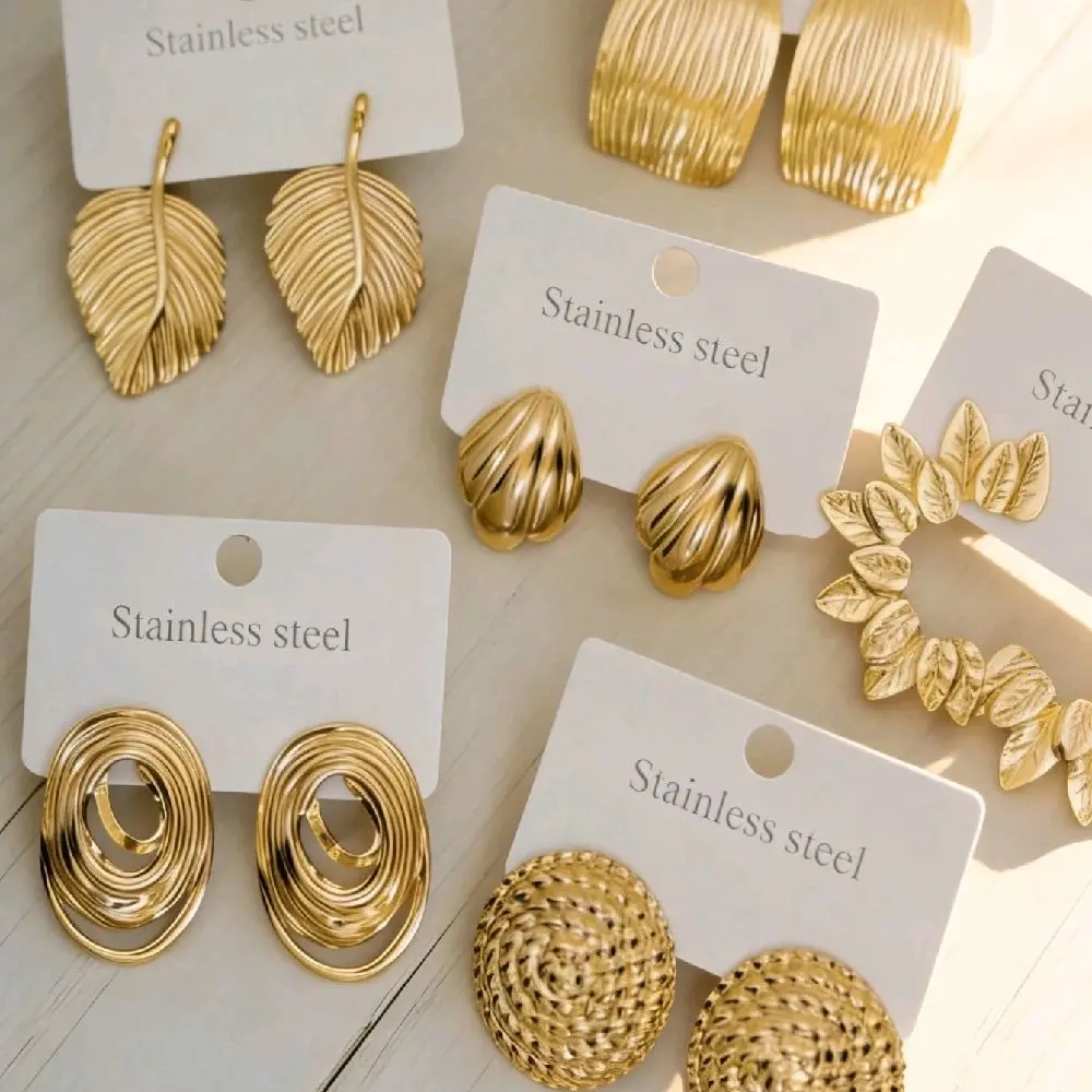 3 pcs Earrings stainless steel for Women's
