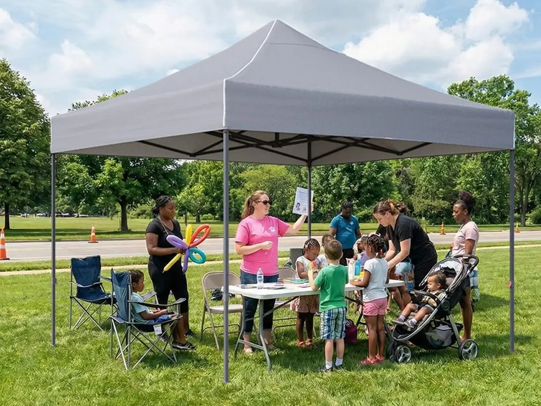 Aoxun Foldable Portable Gazebo - 10x10/10x15/10x20 All Weather Fully Assembled Canopy Tent, UPF 50+ Sun Protection, UV Prevention, Waterproof, Windproof, Quick-Set, Easy Transport, Includes Roller Bag, Sand Bags for Picnics, Events, Multi-Size