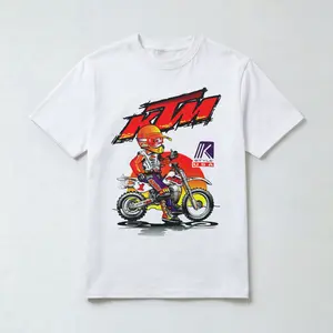 Vintage 90s KTM Racing T-Shirt - Retro Dirt Bike Moto Cartoon Graphic Tee