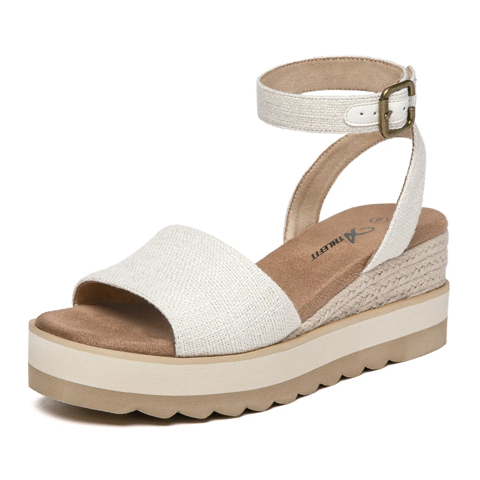 Women's Open Toe Platform Espadrille Wedge Heels - Buckle Ankle Strap Shoe for Women, Wedge Heels For Women