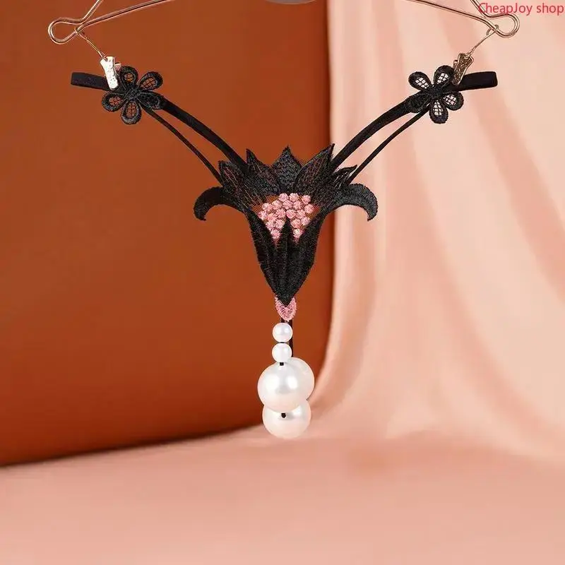 【Summervibes】Plus Size Minimalist Thong Lingerie, Euro-American Style Pearl Massage Panties, Stylish Open Crotch Design, Comfortable Basic Everyday Intimates, Fashion Large Size Underwear for Daily Wear & Casual Matching