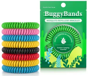 12 Pack Mosquito Repellent Bracelets for Adults & Kids, Individually Wrapped, DEET Free, Natural and Waterproof Band Visit the BuggyBands