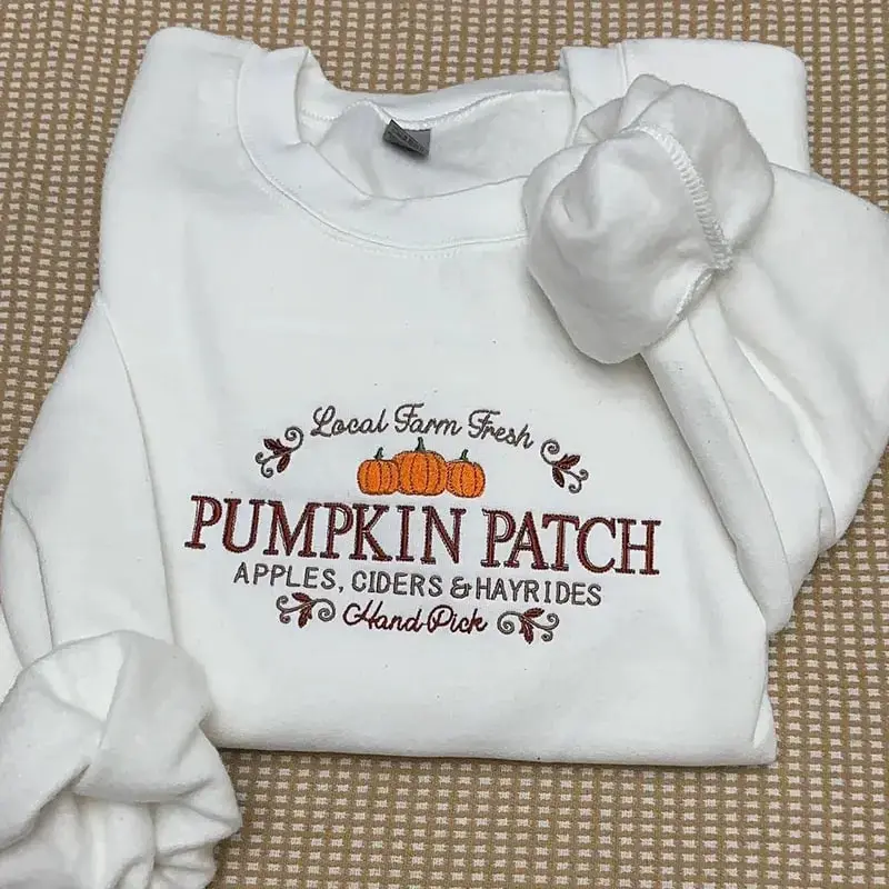 Pumpkin patch embroidered sweatshirt