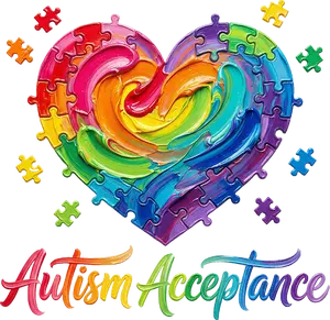 DTF Transfer – Autism Heart Multi Sizes (AW- AU002)