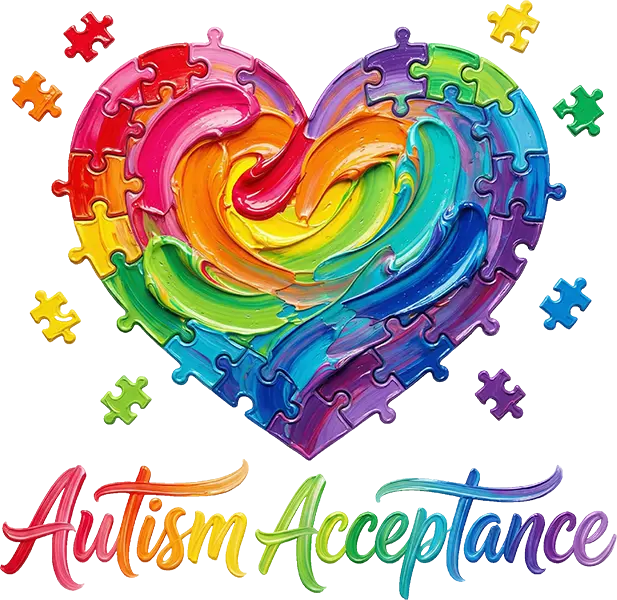 DTF Transfer – Autism Heart Multi Sizes (AW- AU002)