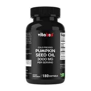 Vitabod Cold Pressed Pumpkin Seed Oil 3000mg per Serving 180 Softgels Non-GMO Gluten Free Dietary Supplement