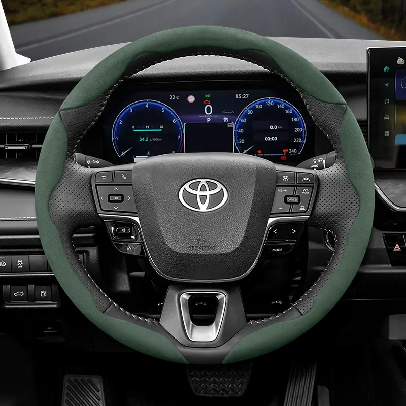 Winter Suede Anti-slip Ultra-thin Steering Wheel Cover for Toyota, Segmented Steering Wheel Accessory, Car Steering Wheel Insert Accessories, Suitable for RAV4 Camry Corolla Highlander Tacoma Tundra 4Runner Sienna Prius, Automotive Car Accessories