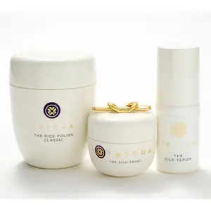 TATCHA Rice Polish, Silk Peony, and Mini Silk Serum