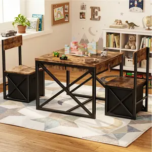 4-in-1 Kids Activity Table Set Storage Bins - Ultimate Playroom Desk