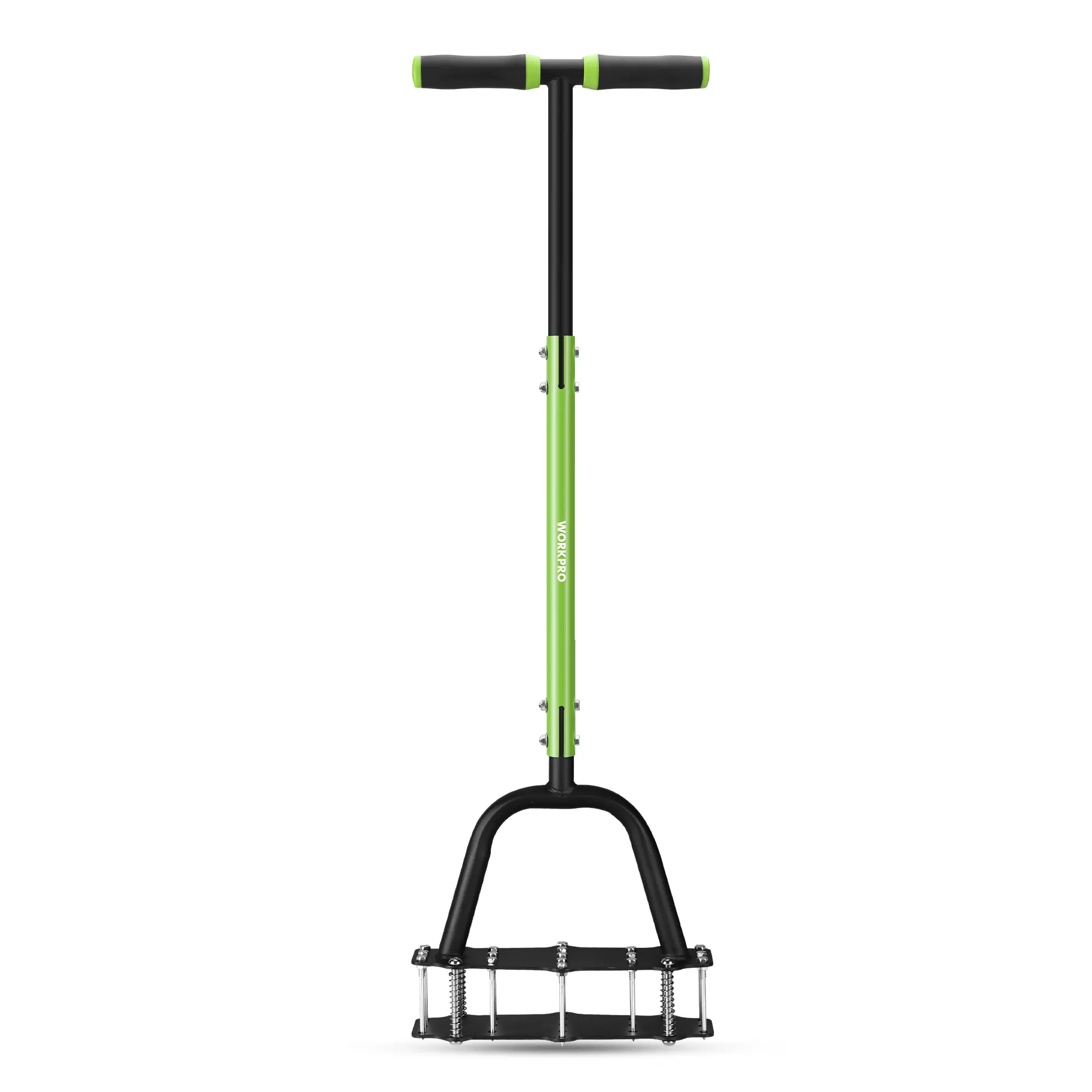 #summersale WORKPRO 38” Lawn Aerator Tool with 17 Spikes, Manual Lawn Aerators with Dual-Layer Design, Ergonomic T-Handle, Heavy Duty Manual Grass Aerator for Lawn Aeration, Soil Loosening, and Yard Care