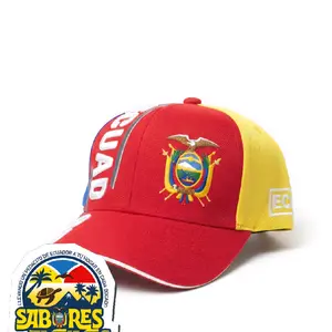 Ecuadorian Caps - Vibrant Yellow & Red Designs with Distinctive Emblems for Sports Enthusiasts