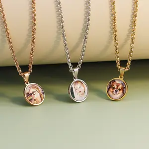 Customized Color Printed Photo Necklace Thanksgiving Mother's Day Gift Pendant