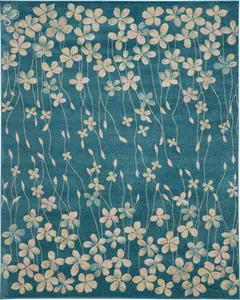 Nourison Home Tranquil TRA04 Turquoise Contemporary Power-loomed Rug