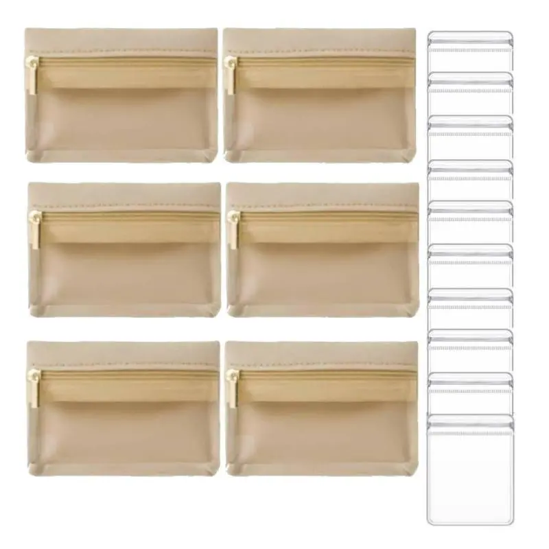 6-pcs mini jewelry storage bag with 10 transparent antioxidant storage bags, suitable for earrings, rings, and necklaces - perfect for travel, gift packaging, and daily storage