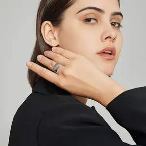 Feather Ring 925 Sterling Silver Black Onyx Adjustable Opening Rings for Women Jewelry Birthday Gifts a-z letter asscher  engagement  ring  formen