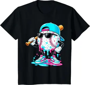 Drip Baseball Lifestyle Mascot Shirt Funny Boys Youth T-Shirt, Baseball Drip Ice Cream T-Shirt