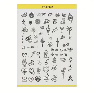 Pre-Drawn Tattoo Transfer Paper Roll, Solid Style, Fashion Design, Ca Prop 65 Compliant, No Additional Features Included, Tattoo Stickers, Tattoo Stencil