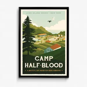 Camp Half-Blood Travel Poster - Wall Decor Artwork Gift PJO