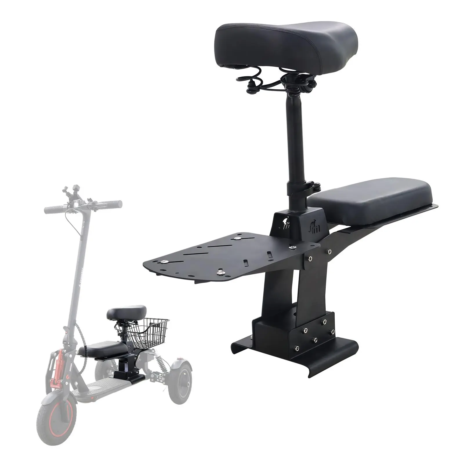 MONORIM SC-mi123 Comfort Steel E-Scooter Seat for Adults - Bike Seat, Tailored Fit, Unique Design, Goods Box Mount, Includes Basket/Goods Box, Compatible with Xiaomi M365, Pro, Pro2, Mi3, ES, Essential Pro, Scooter Interior Upgrading Accessory