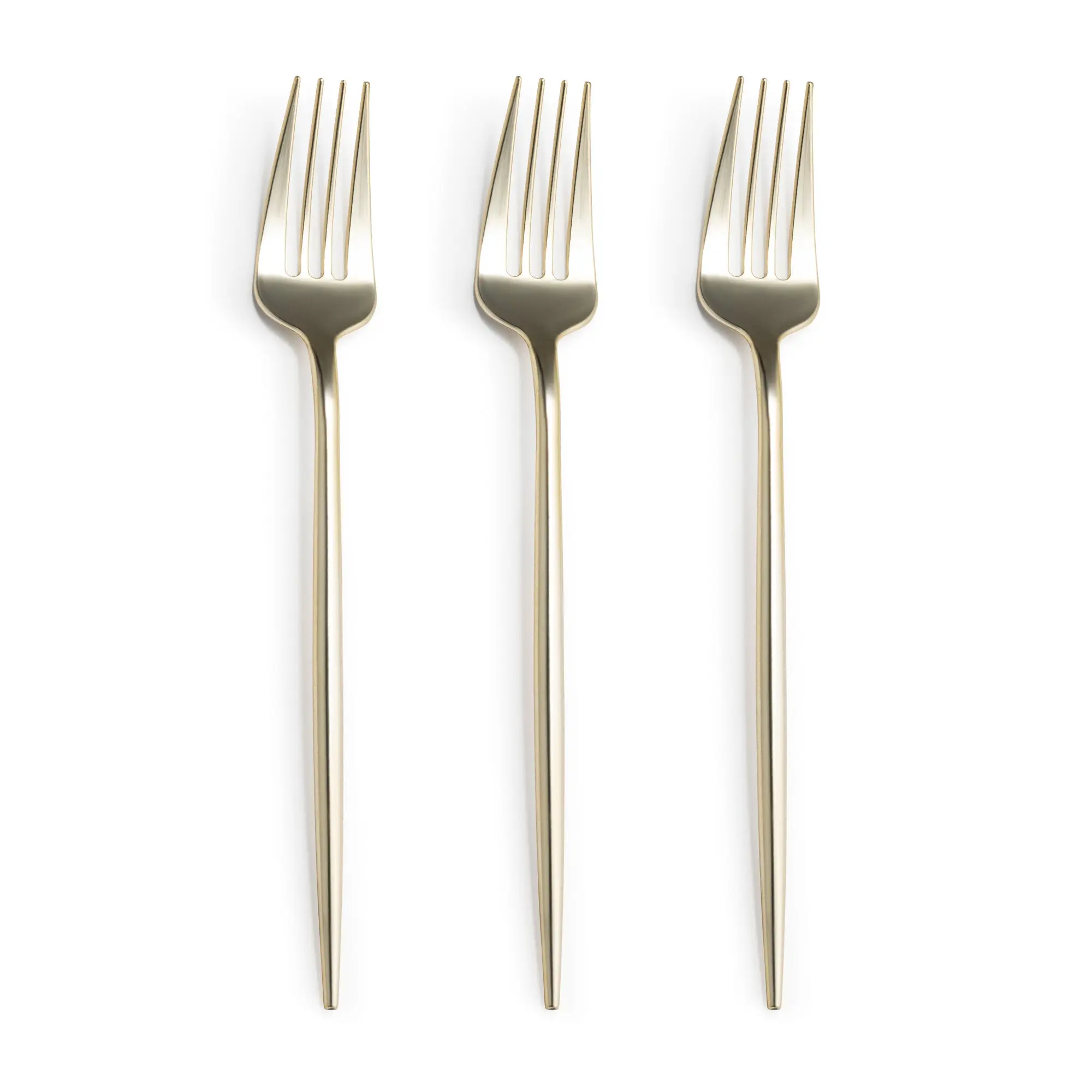 Shiny Gold Moderno Disposable Plastic Dessert Forks