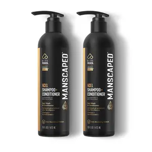 MANSCAPED® 2 In 1 Shampoo & Conditioner, UltraPremium Formula Infused with Sea Kelp, Coconut Water, Aloe for Nourishing and Hydrating Hair, 2-Pack Cleansing Haircare