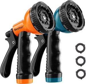 Garden Hose Nozzle Sprayer: 2 Pack 10 Watering Patterns Spray Nozzles Heavy Duty Hose Head Hose Attachment