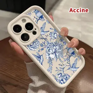 Phone Case Compatible for iPhone 16 15 14 Pro Max 13 12 11 XR XS Plus E Floral Hummingbird Dance Pattern TPU Lens Protection Durable Soft Cover Gift