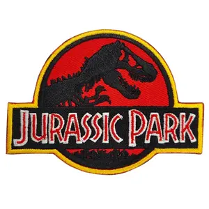 Vintage Dinosaur Jurassic Park Morale Hook & Loop Velcros Patches Embroidered For Molle Backpack Jeans Caps Clothing DIY Badge