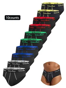 10pieces Pack New Briefs Brand Boxer Plain Fashion Style Men Panties Underwear Male And Underpants For Homme Luxury Set Shorts Box Slips Hot
