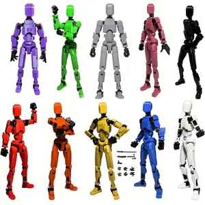 2 Set Assembly Completed T13 Action Figure, Anime Shapeshifting Superhero Figures, Dummy Nova Titan Lucky 13 Action Figure 3D Printed Multi-Jointed Movable Toy