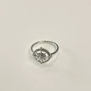 Sterling Silver 925 Navigation Compass Dainty Ring Sea Jewelry