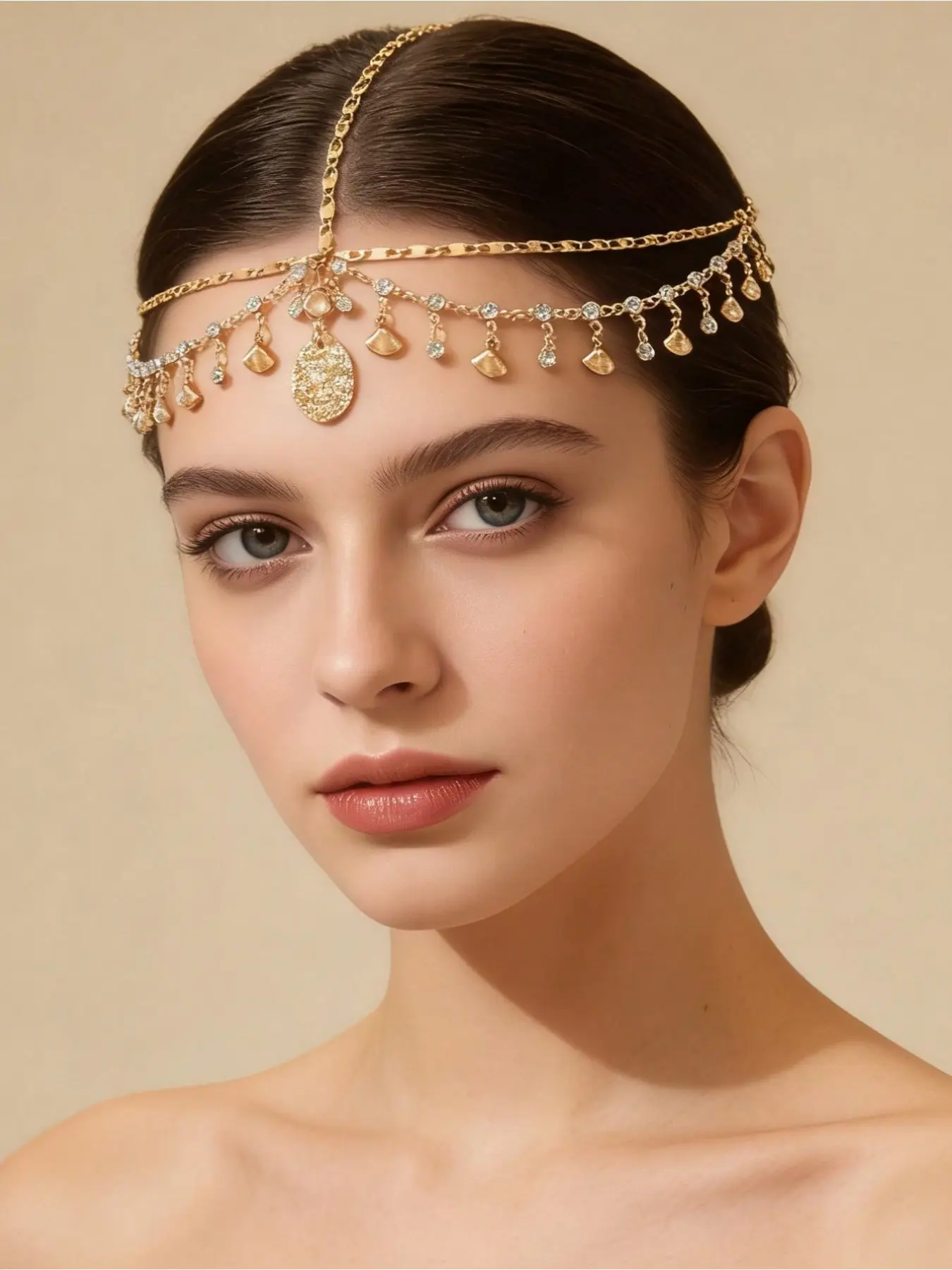 1 stylish, minimalist, elegant crown design fringe headband/accessory chain/necklace for hair, wedding decorations, bridal headpiece, gift for women’s social events, Hair Crowns, Bridal Hair Accessories